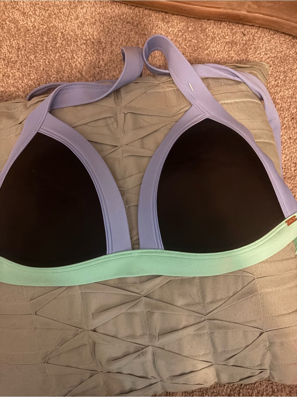 PINK Victoria's Secret Lavender & Mint Triangle Bikini Top